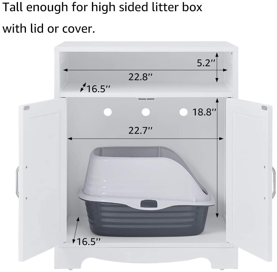 Beenbarks Cat Litter Box Enclosure, Privacy Cat Washroom with 2 Entrances, Designed for Quick Assembly Cat House Storage Nightstand, Wooden Pet Crate Furniture (Mat Only) Animals & Pet Supplies > Pet Supplies > Cat Supplies > Cat Furniture beeNbarks   