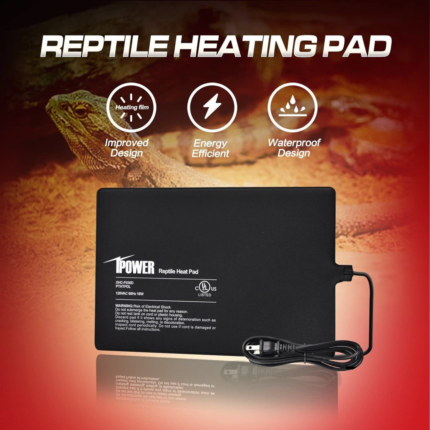 Ipower Tank Heat Mat Reptile Heating Pad with Digital Temperature Control Thermostat Combo Set for Amphibians Hermit Crab Snake Lizard Animals & Pet Supplies > Pet Supplies > Reptile & Amphibian Supplies > Reptile & Amphibian Substrates iPower   