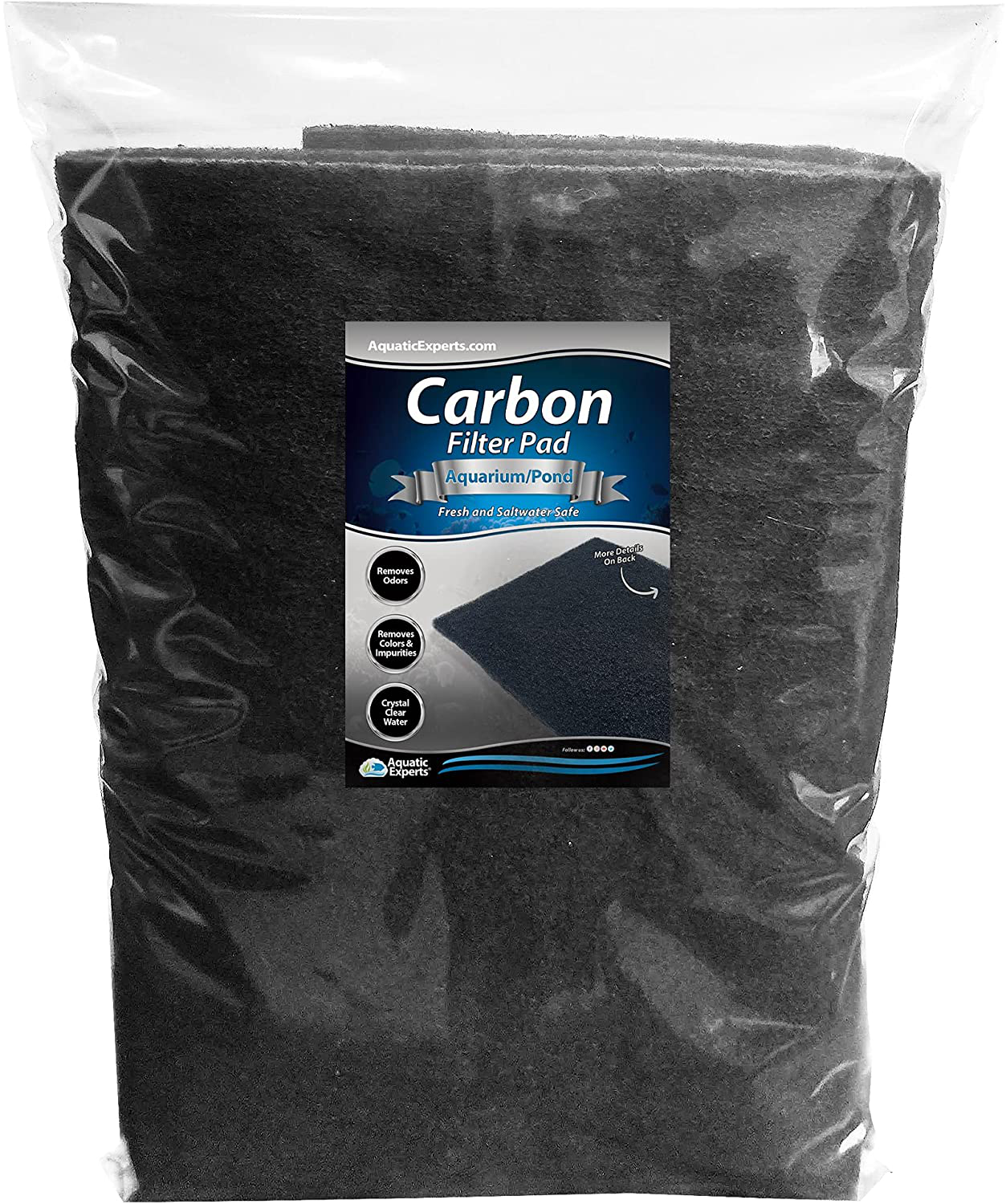 Aquarium Carbon Pad - Cut to Fit Carbon Infused Filter Pad Media for Crystal Clear Fish Tank and Ponds Animals & Pet Supplies > Pet Supplies > Fish Supplies > Aquarium Filters Aquatic Experts Carbon Filter 18" x 36"  
