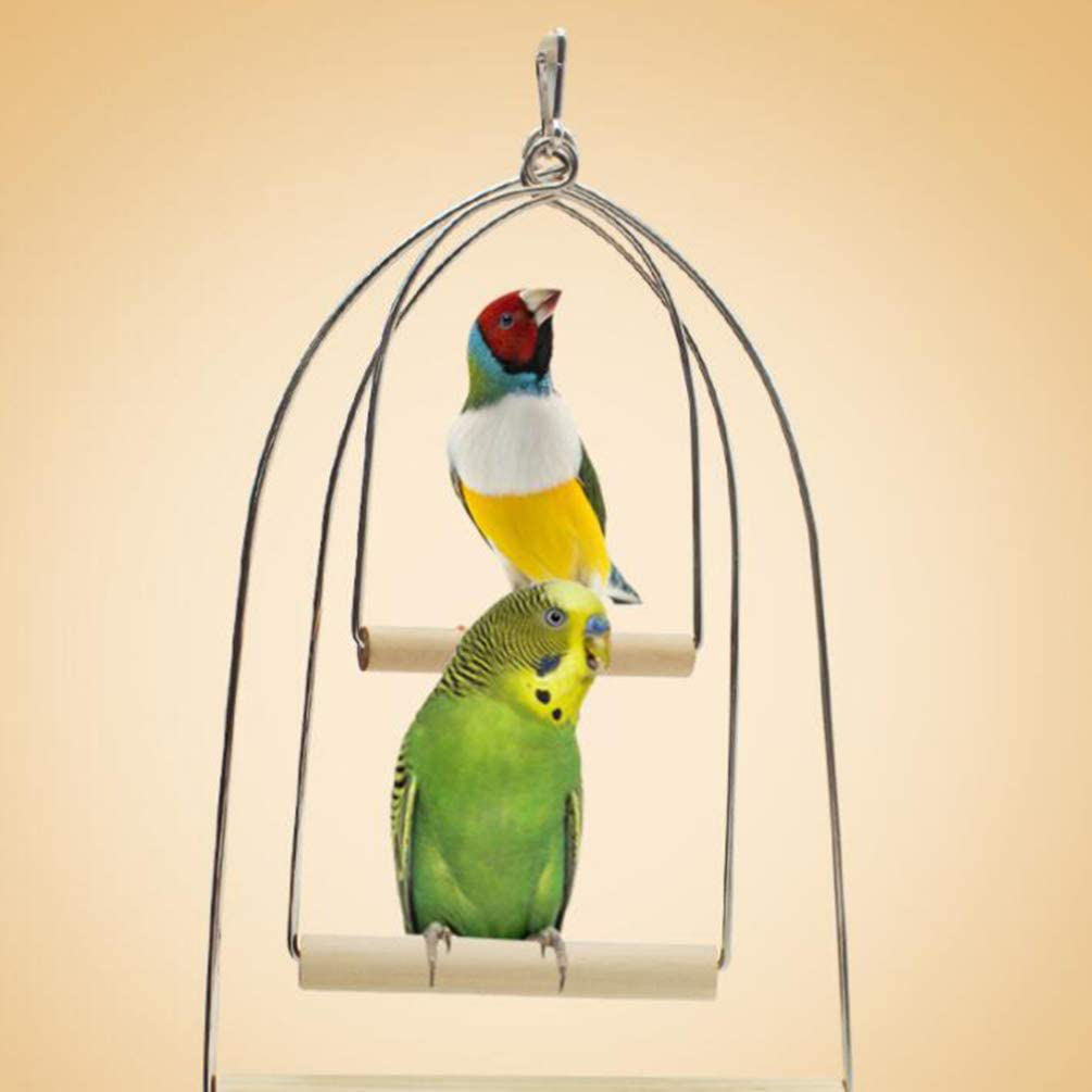 Balacoo Wooden Bird Stand Playstand Playgound Play Gym for Concures Parakeets Lovebirds Cockatiels (Size L)