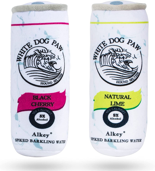 Alkey Funny Plush Dog Toys-Parody Soda Drink Puppy Toys with Squeaker(2 Pack),Squeaky Dog Toys for Small Medium Large Dogs Animals & Pet Supplies > Pet Supplies > Dog Supplies > Dog Toys Alkey CHERRY & LIME  