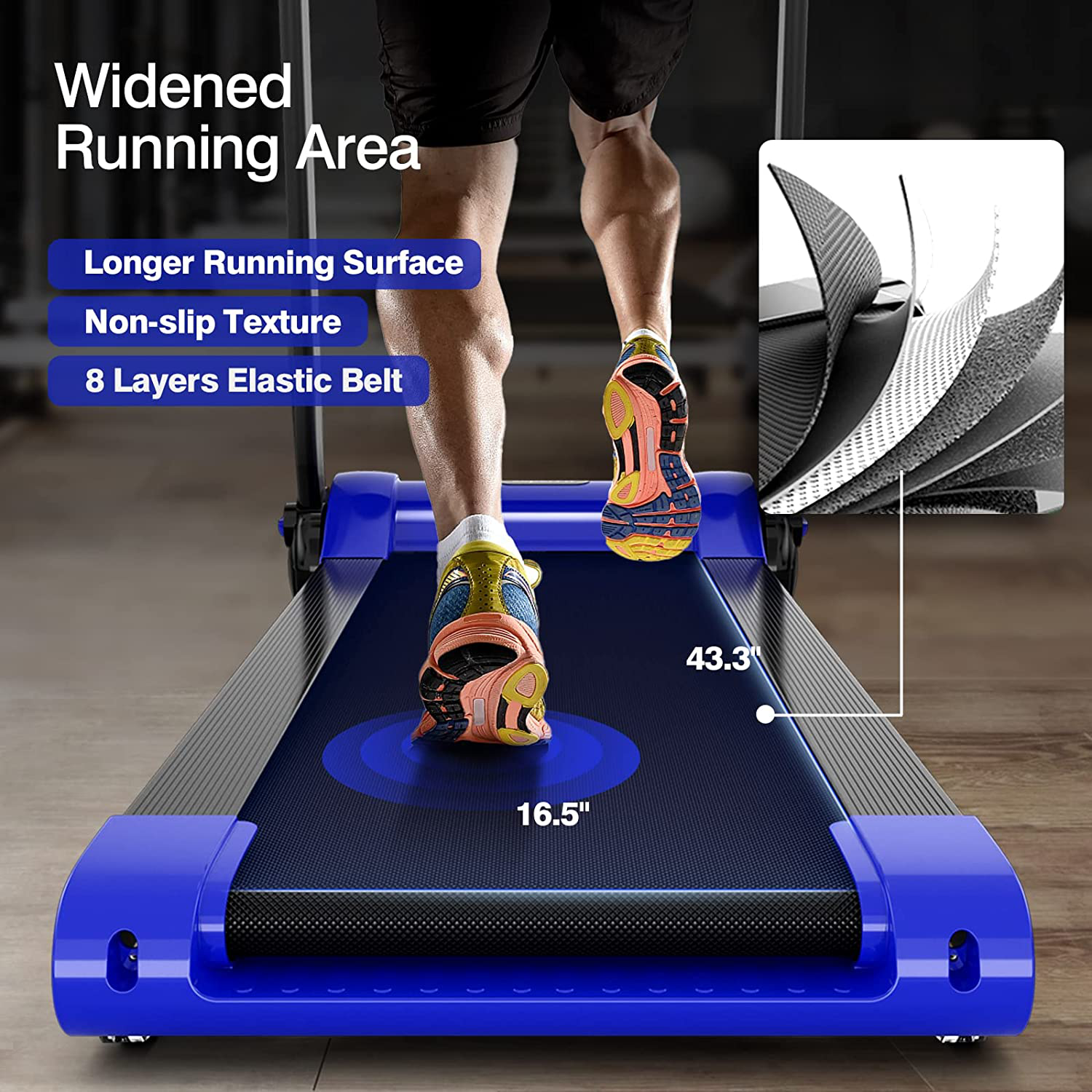 SPORFIT Folding Electric Treadmills,2.25 HP Electric Folding Treadmill for Home with Large LED Touch Display and Bluetooth Speaker, Blue, 55 Inches X 30 Inches X 51 Inches (L X W X H) Animals & Pet Supplies > Pet Supplies > Dog Supplies > Dog Treadmills Sporfit   