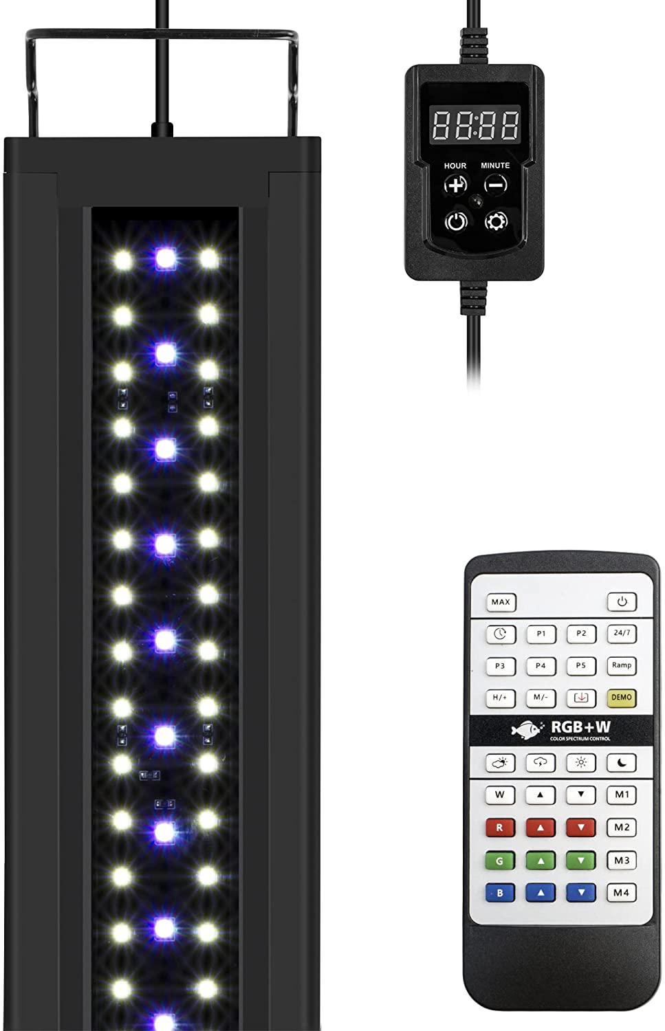 NICREW RGB+W 24/7 LED Aquarium Light with Remote Controller, Full Spectrum Fish Tank Light for Planted Freshwater Tanks, Planted Aquarium Light with Extendable Brackets Animals & Pet Supplies > Pet Supplies > Fish Supplies > Aquarium Lighting NICREW 30 - 36 in  