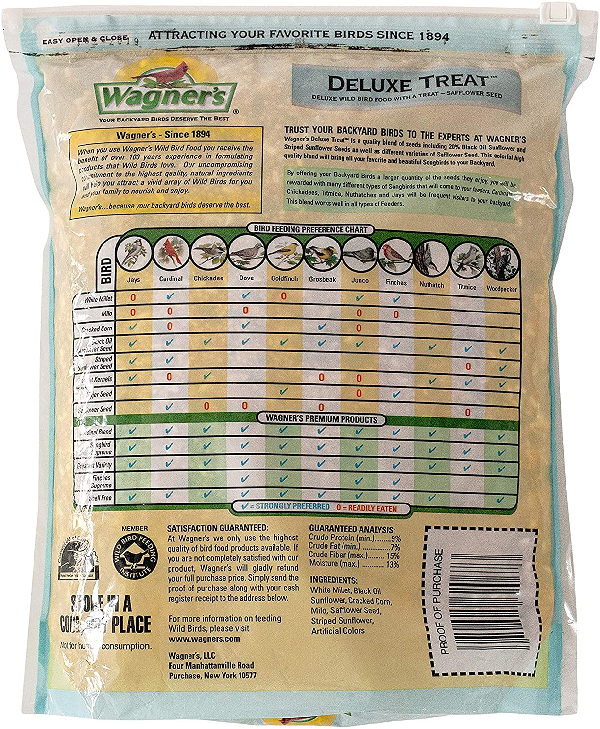 Wagner'S 62067 Deluxe Treat Blend Wild Bird Food, 4-Pound Bag Animals & Pet Supplies > Pet Supplies > Bird Supplies > Bird Food Wagner's   