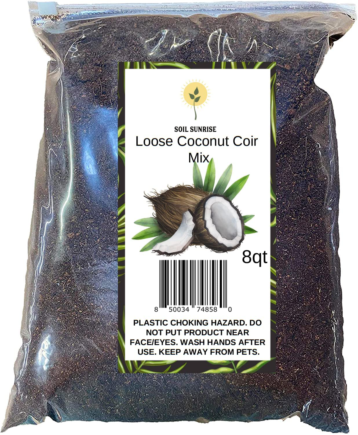 Loose Coconut Coir Mix, Coconut Coir for Gardening, and Reptile Substrate, All Natural, PH Balanced Double Washed Coco Peat 4Qt Animals & Pet Supplies > Pet Supplies > Reptile & Amphibian Supplies > Reptile & Amphibian Substrates Rio Hamza Trading 8 Quarts  