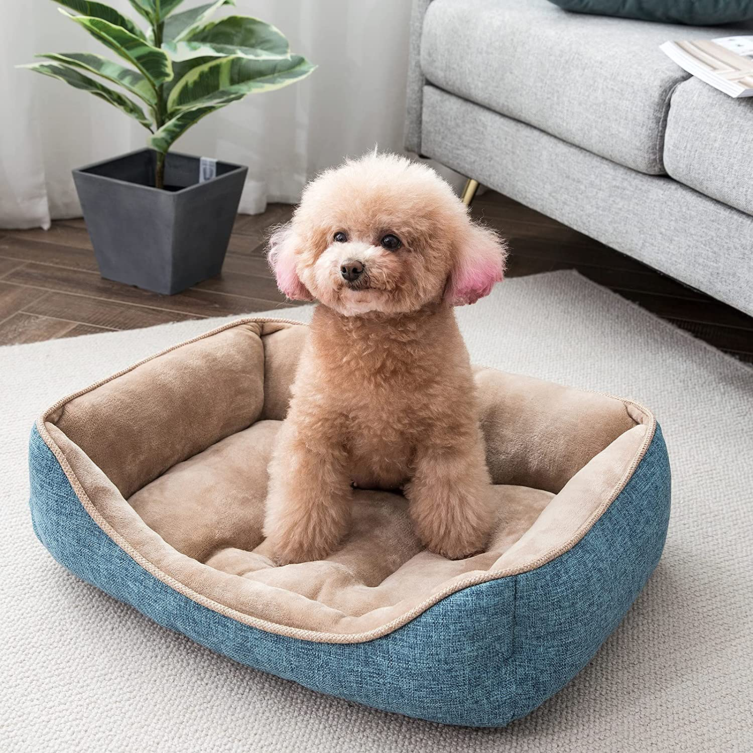 Perodo Square Dog Bed Sleeping Bed Pet Bed Pet Supplies Ultra Soft Anti-Slip and Durable Bed