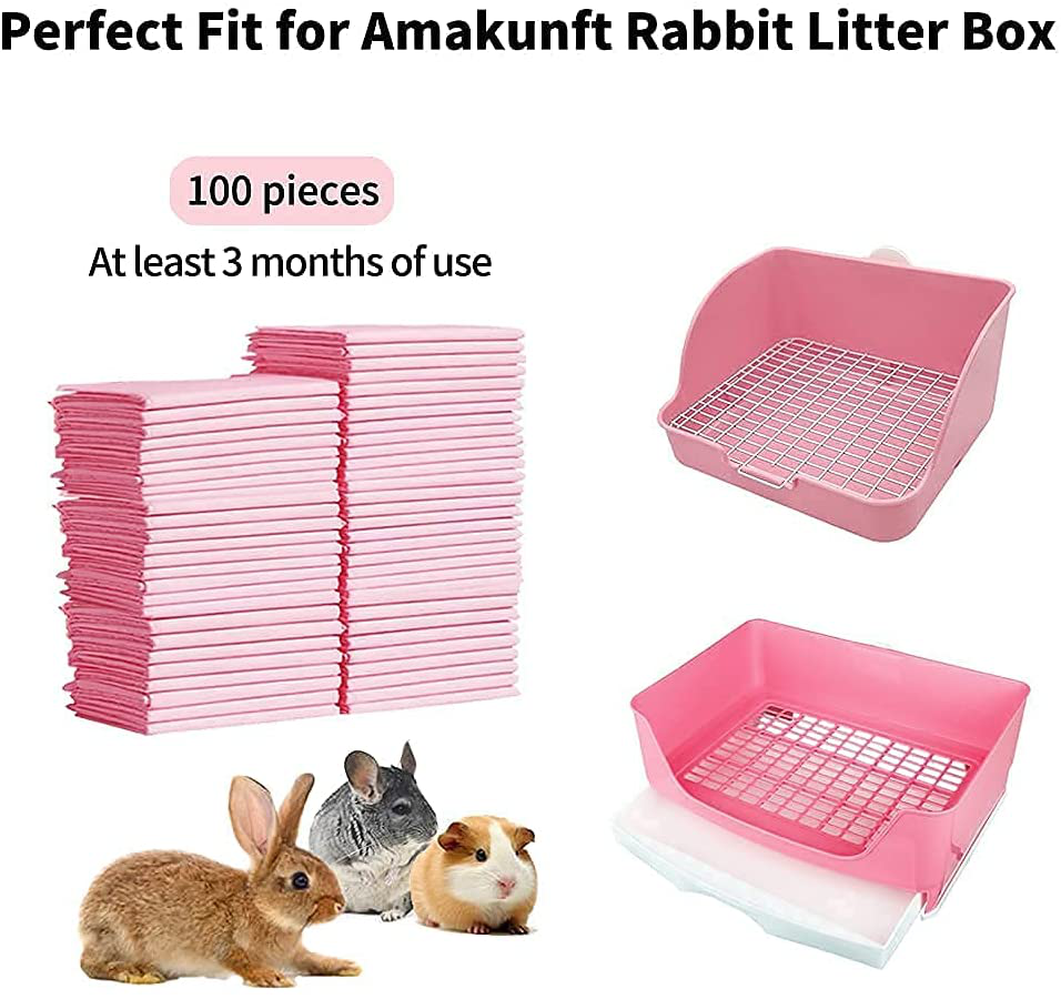 Pet Small Rat Large Toilet & 100 Pcs Rabbit Pee Pads, 18" X 13" Pet Toilet/Potty Training Pads, Oversize Litter Box for Small Animal/Large Rabbit/Guinea Pig/Ferret Animals & Pet Supplies > Pet Supplies > Small Animal Supplies > Small Animal Bedding Amakunft   