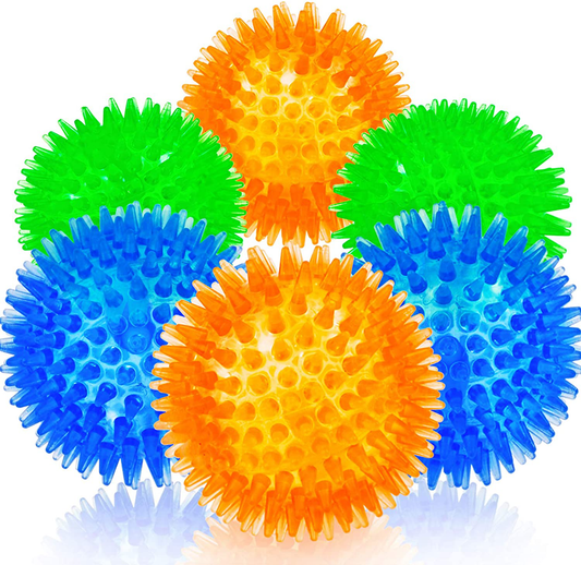 SHARLOVY Squeaky Balls for Dogs Small, Fetch Balls for Dogs Rubber 6 Pack Bright Colors TPR Puppy Toys Dog Toy Balls Dog Squeaky Toys Spike Ball Dog Chew Toys for Small Animals & Pet Supplies > Pet Supplies > Dog Supplies > Dog Toys SHARLOVY multi set of 6 