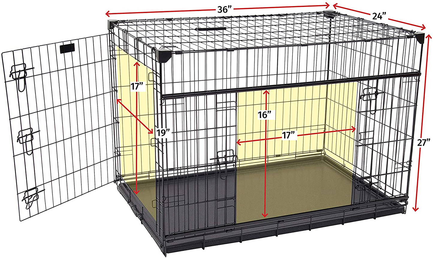 Lucky Dog 36” (M/L) Slyder Whisper Glide Sliding Door Dog Crate | 2Nd Side Door Access | Patented Corner Stabilizers | Removable Tray | Rubber Feet | Carrying Handle Animals & Pet Supplies > Pet Supplies > Dog Supplies > Dog Kennels & Runs Lucky Dog   
