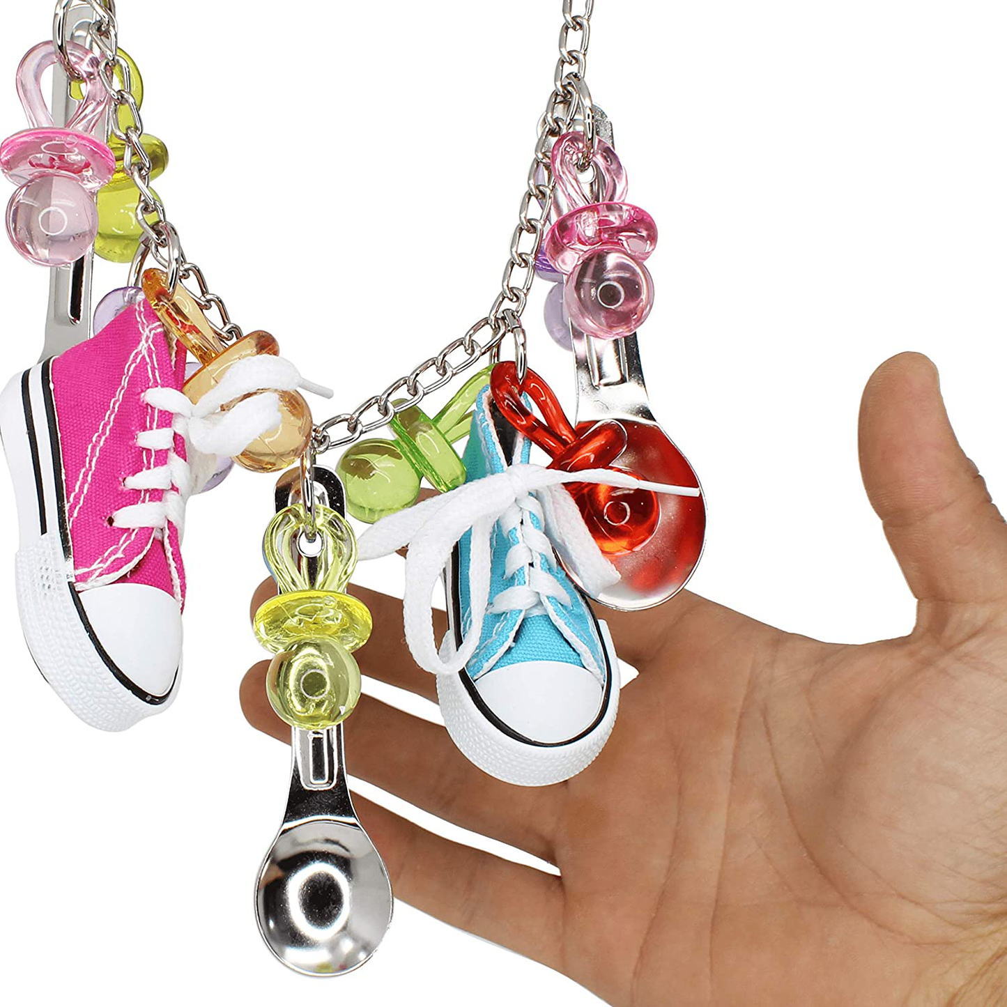 Bonka Bird Toys 1340 Sneaker Delight Stainles Steel Acrylic Pacifier Colorful Parrot Macaw Animals & Pet Supplies > Pet Supplies > Bird Supplies > Bird Toys Bonka Bird Toys   