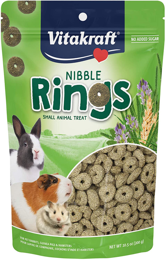 Vitakraft Nibble Rings Treat for Rabbits, Guinea Pigs, Hamsters, and Other Small Pets, 10.6 Oz Animals & Pet Supplies > Pet Supplies > Small Animal Supplies > Small Animal Treats Vitakraft   