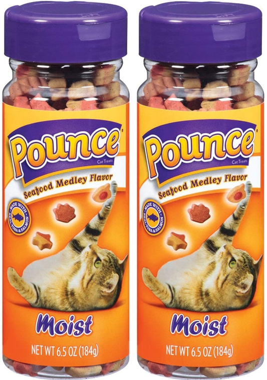Pounce 2 Pack of Moist Cat Treats, 6.5 Ounces Each, Seafood Medley Flavor Animals & Pet Supplies > Pet Supplies > Cat Supplies > Cat Treats Pounce   