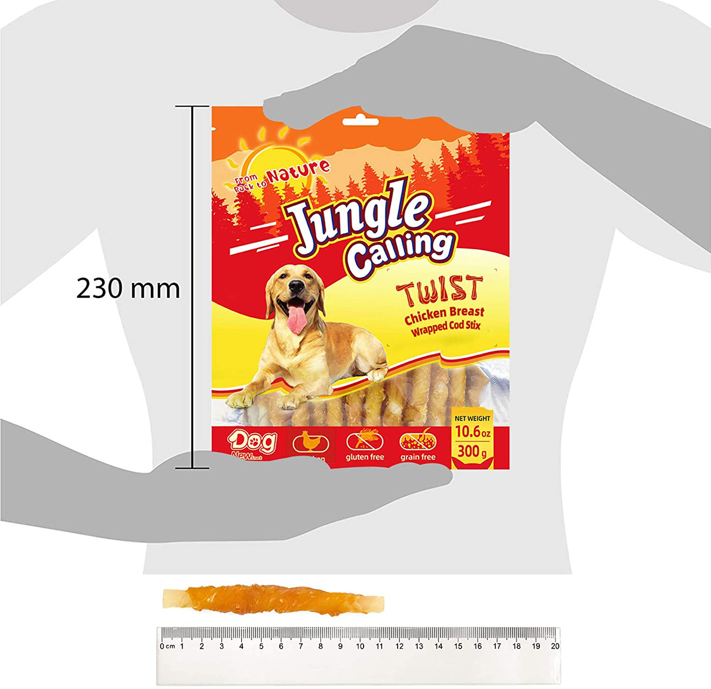 Jungle Calling Rawhide Free Healthy Treats for Dogs, Chicken Wrapped Cod Sticks Dog Treats,Soft Chewy Treats for Training Rewards.Promotes Healthy Chewing 0.7Lb/300G Animals & Pet Supplies > Pet Supplies > Small Animal Supplies > Small Animal Treats Jungle Calling   