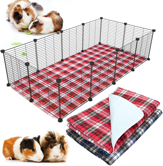 BWOGUE 2 Pack Guinea Pig Cage Liners Washable Guinea Pig Bedding Reusable Waterproof anti Slip Pee Pads Super Absorbent Cage Liners for Guinea Pigs, Hamsters, Rabbits & All Small Animals Animals & Pet Supplies > Pet Supplies > Small Animal Supplies > Small Animal Bedding BWOGUE 28x56 Inch(Pack of 2)  