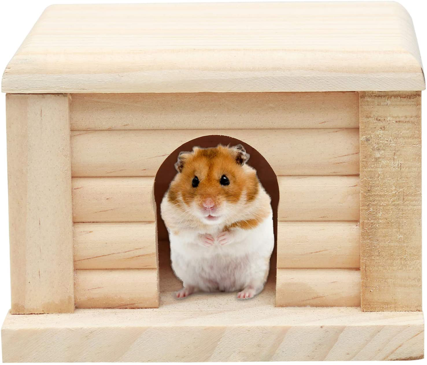 Billie Herrera Hamster Hideout Wooden Syrian Hamster House Hut Small Animal Habitat Decor Mini Hideaway Cage Animals & Pet Supplies > Pet Supplies > Small Animal Supplies > Small Animal Habitats & Cages Billie Herrera   