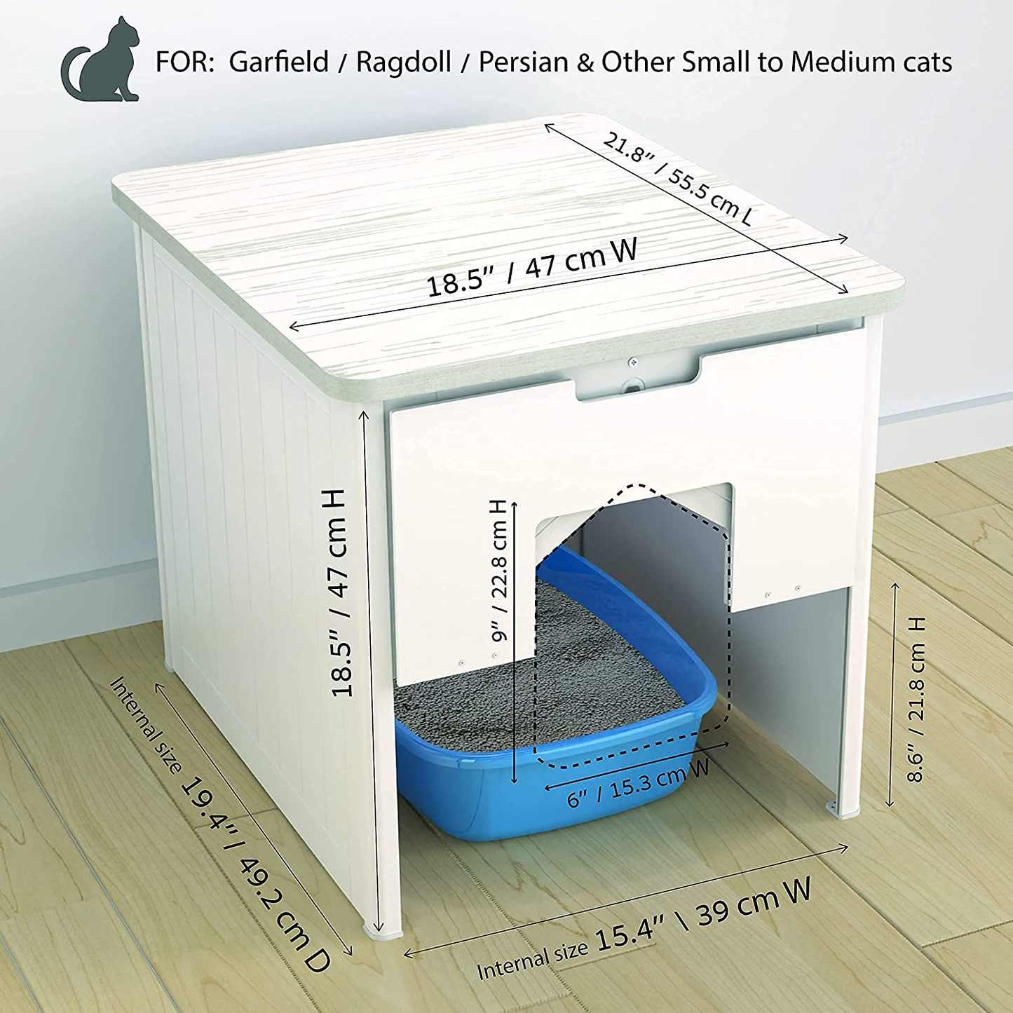 Palram CATSHIRE Cat Litter Box Furniture, Enclosed Litter Tray for Cats, Kitty End Table, Hidden Pet House Enclosure, Feline Hideaway Animals & Pet Supplies > Pet Supplies > Cat Supplies > Cat Furniture Palram   