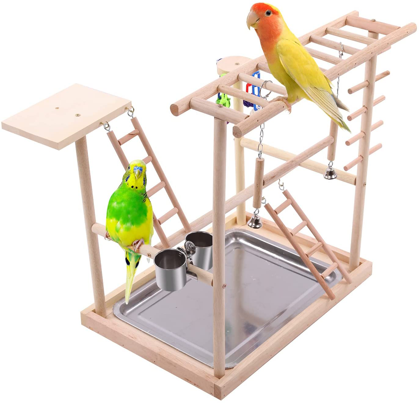 QBLEEV Bird Perches Nest Play Stand Gym Parrot Playground Playgym Playpen Playstand Swing Bridge Wood Climb Ladders Wooden Conures Parakeet Macaw African Animals & Pet Supplies > Pet Supplies > Bird Supplies > Bird Gyms & Playstands QBLEEV   