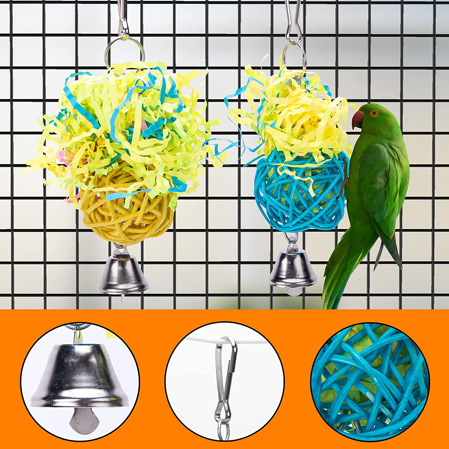 Deloky 6PCS Bird Shredding Toys Bird-Parakeet Chewing Toys Parrot Shredder Toys Bird Foraging Toys-Bird Cage Accessories for Small Medium Parrots Lovebird Cockatiel Conure African Grey Animals & Pet Supplies > Pet Supplies > Bird Supplies > Bird Toys Deloky   