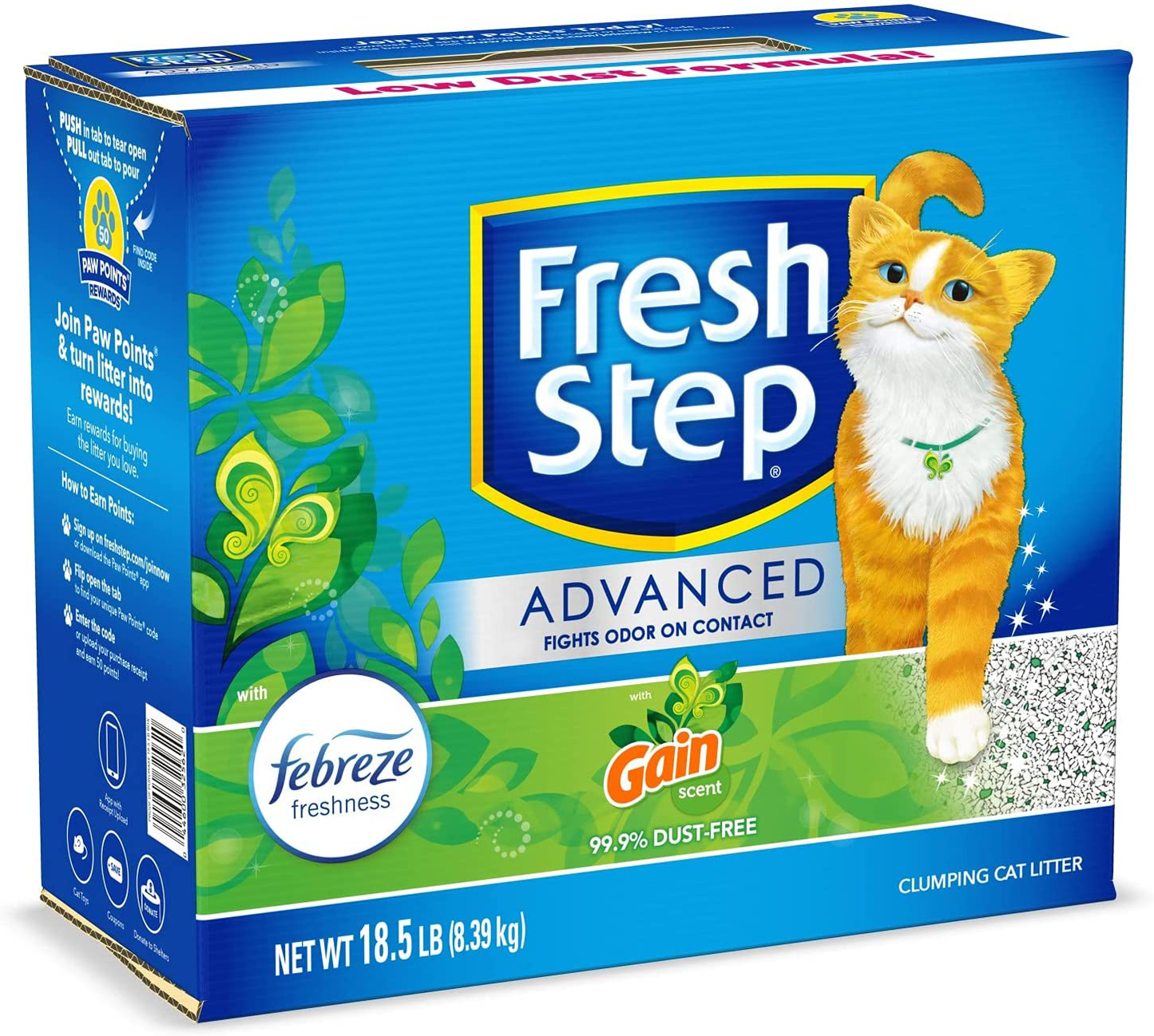Fresh Step Advanced Cat Litter, Clumping Cat Litter, 99.9% Dust-Free, Gain Scent, 37 Lbs Total ( 2 Pack of 18.5 Lb Boxes) Animals & Pet Supplies > Pet Supplies > Cat Supplies > Cat Litter Fresh Step   