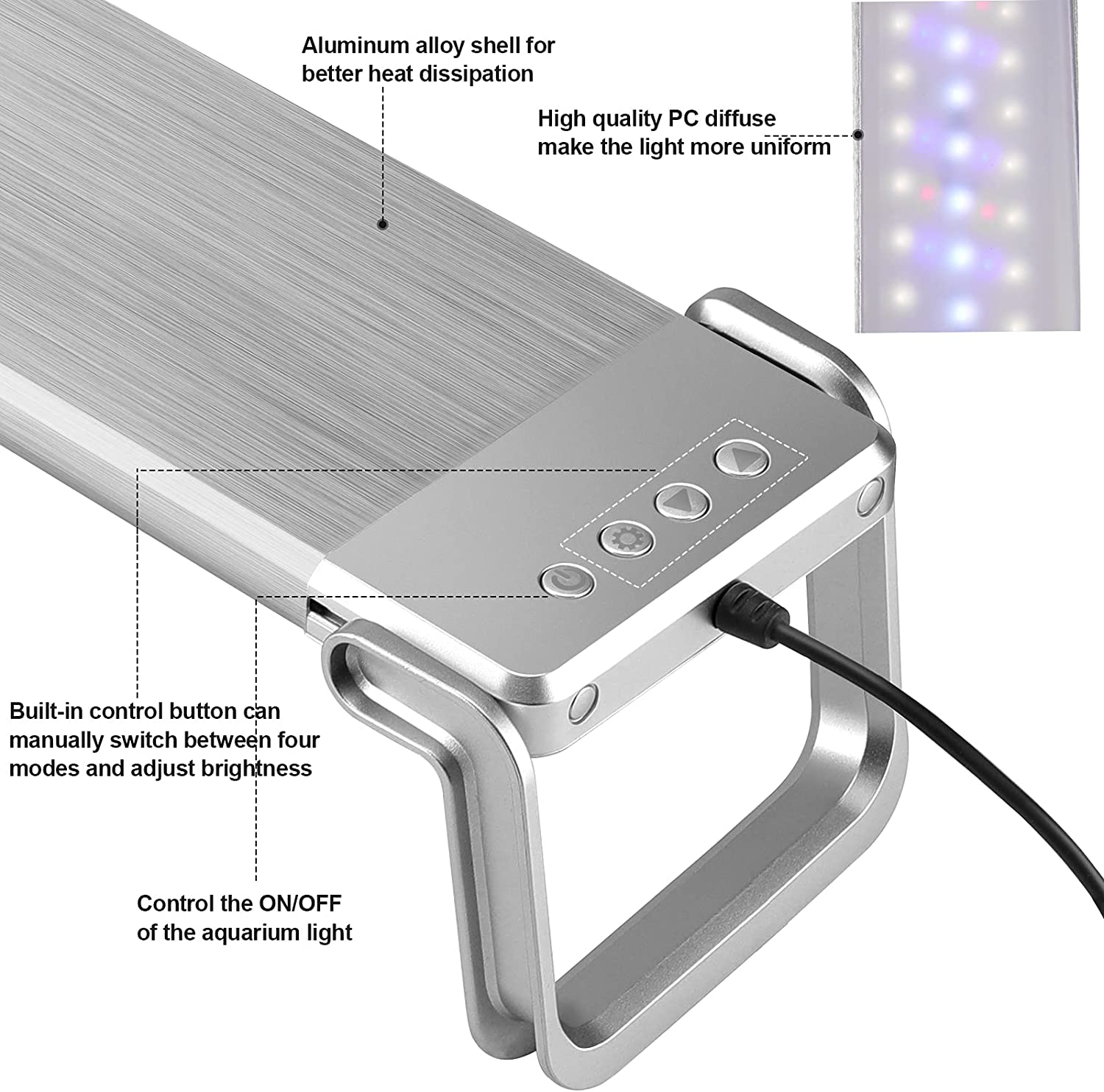 Feshen Aquarium Light, Full Spectrum LED Aquarium Light for Freshwater or Saltwater Coral Fish Tanks, with One-Key Remote Control, Programmable, Timer, Planted Tank Light(24-26Inch) Animals & Pet Supplies > Pet Supplies > Fish Supplies > Aquarium Lighting Feshen   