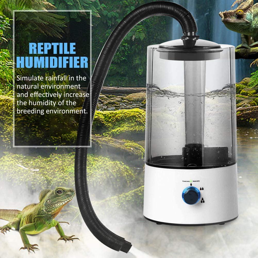CALIDAKA Reptile Humidifier Fogger, 4L Reptile Humidifiers Mister with Extension Tube for Tortoise Habitat Chameleon Snake Amphibians, Compatible with All Terrariums, Cages and Enclosures