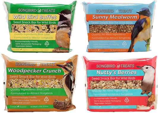 Songbird Treats Seed Cake Variety 4 Pack of Large Seed Cakes | 1.5-2 Lb Large Bird Seed Cakes for Wild Birds Animals & Pet Supplies > Pet Supplies > Bird Supplies > Bird Food Wildlife Sciences   