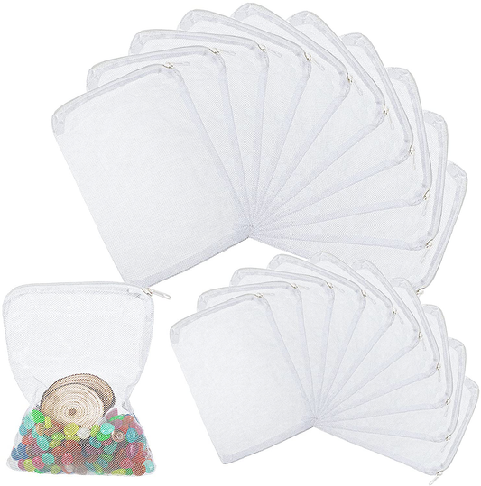 Shappy 20 Pieces Aquarium Filter Media Bags Fish Tank Filter Bag White Net Bag Fine Mesh Filter Bag with Zipper for Activated Carbon Biospheres Ceramic Rings Fresh or Saltwater Tanks Animals & Pet Supplies > Pet Supplies > Fish Supplies > Aquarium Filters Shappy   