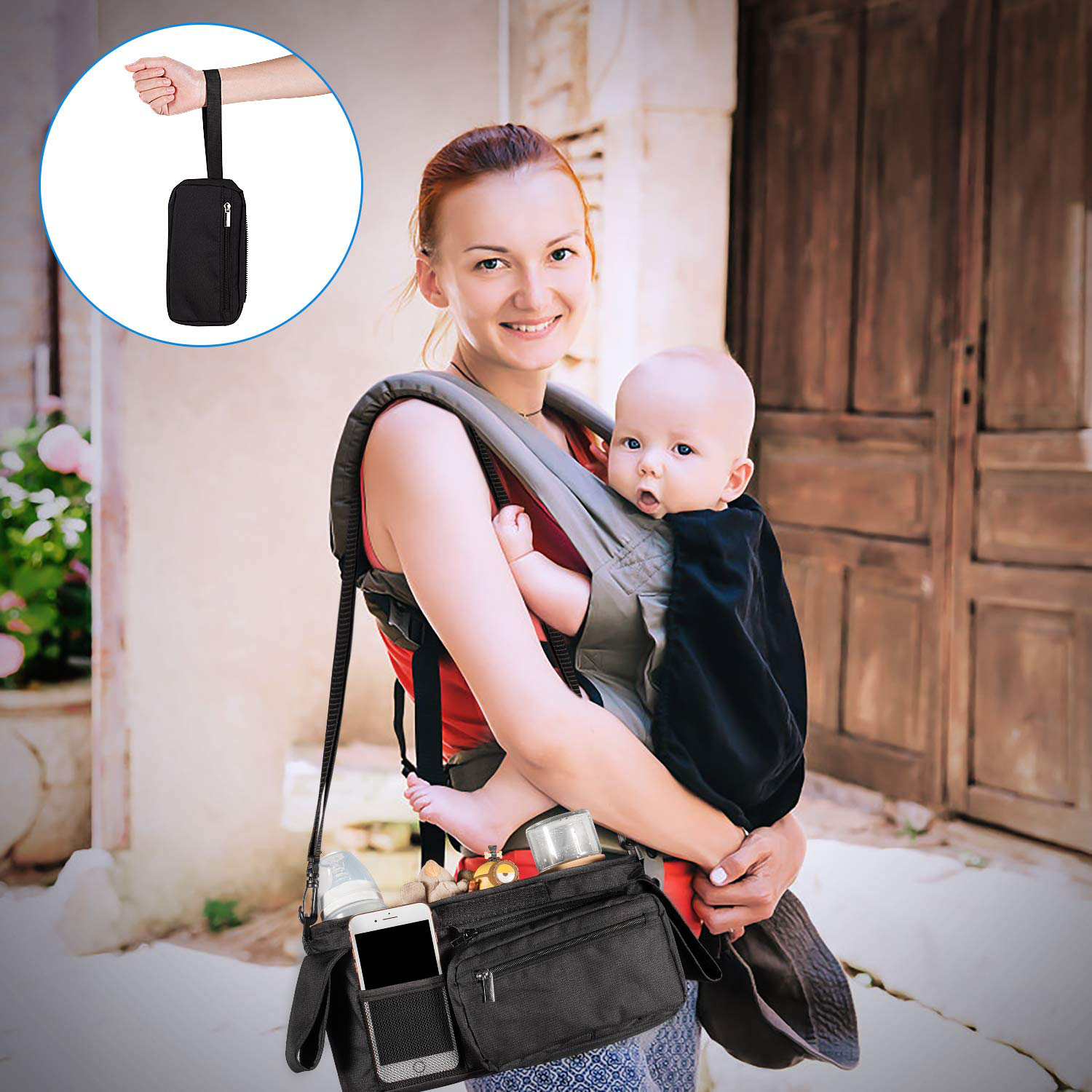 Universal Stroller Organizer with 2 Insulated Cup Holders, Lupantte Stroller Accessories, for Carrying Diaper, Iphone, Toys & Snacks, Fits Britax, Uppababy, Baby Jogger, Bugaboo and BOB Stroller. Animals & Pet Supplies > Pet Supplies > Dog Supplies > Dog Treadmills Lupantte   