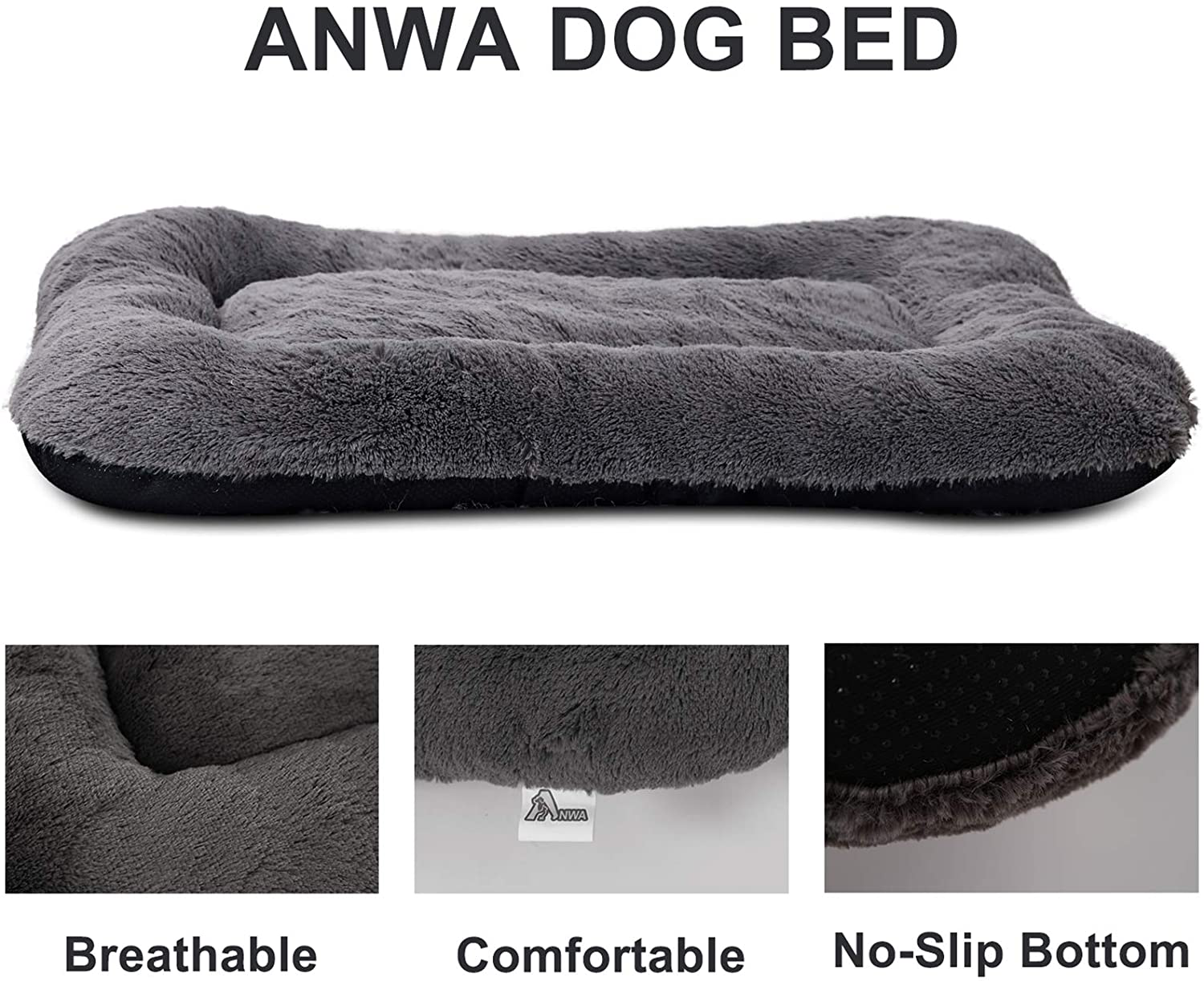 ANWA Dog Bed Medium Size Dogs, Washable Dog Crate Bed Cushion, Dog Crate Pad Large Dogs