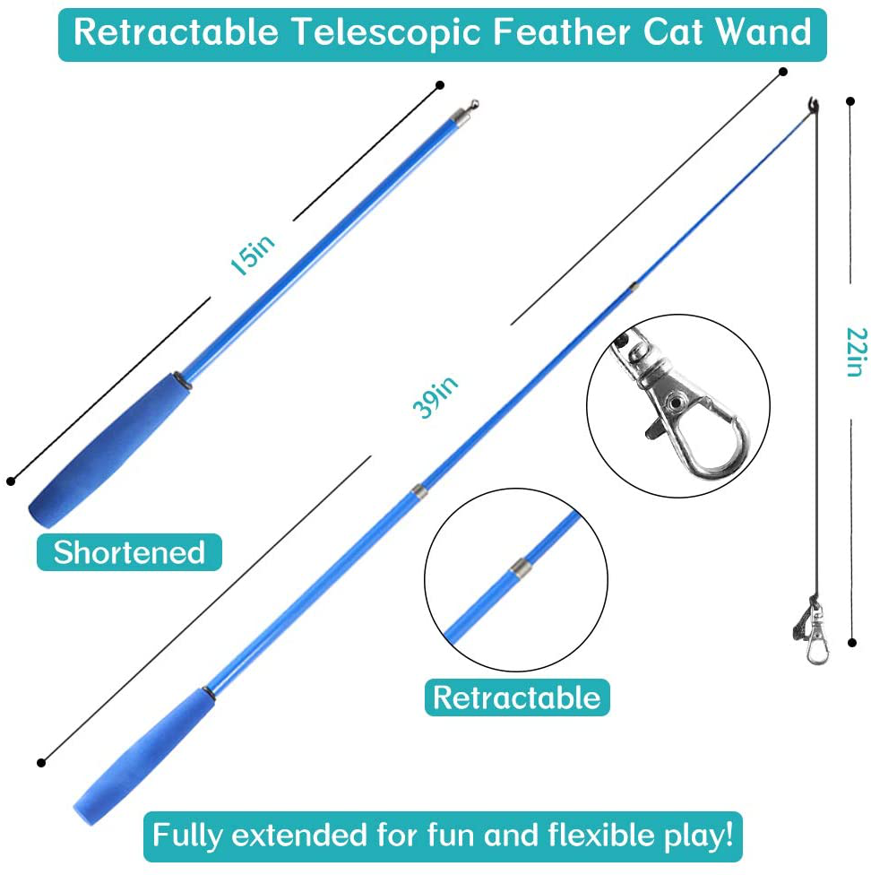SYEENIFY Cat Toys Kitten Toys Assortments,Cat Feather Toys,Cat Wand Toy,Cat Toys for Indoor Cats Animals & Pet Supplies > Pet Supplies > Cat Supplies > Cat Toys SYEENIFY   