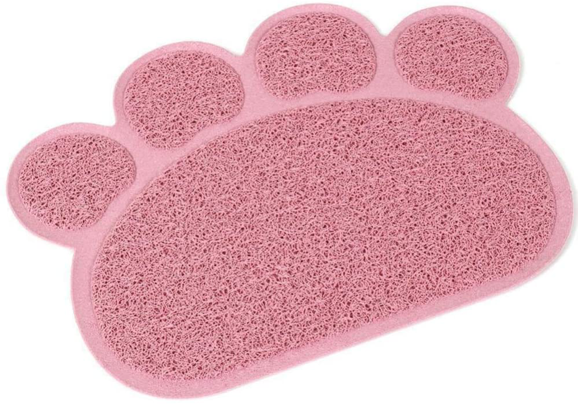 UEETEK Cat Litter Mat Non-Slip Pet Paw Shape Mat Pet Dog Cat Puppy Kitten Dish Bowl Food Water Placemat Mat 3040Cm (Pink) Animals & Pet Supplies > Pet Supplies > Cat Supplies > Cat Litter Box Mats UEETEK   