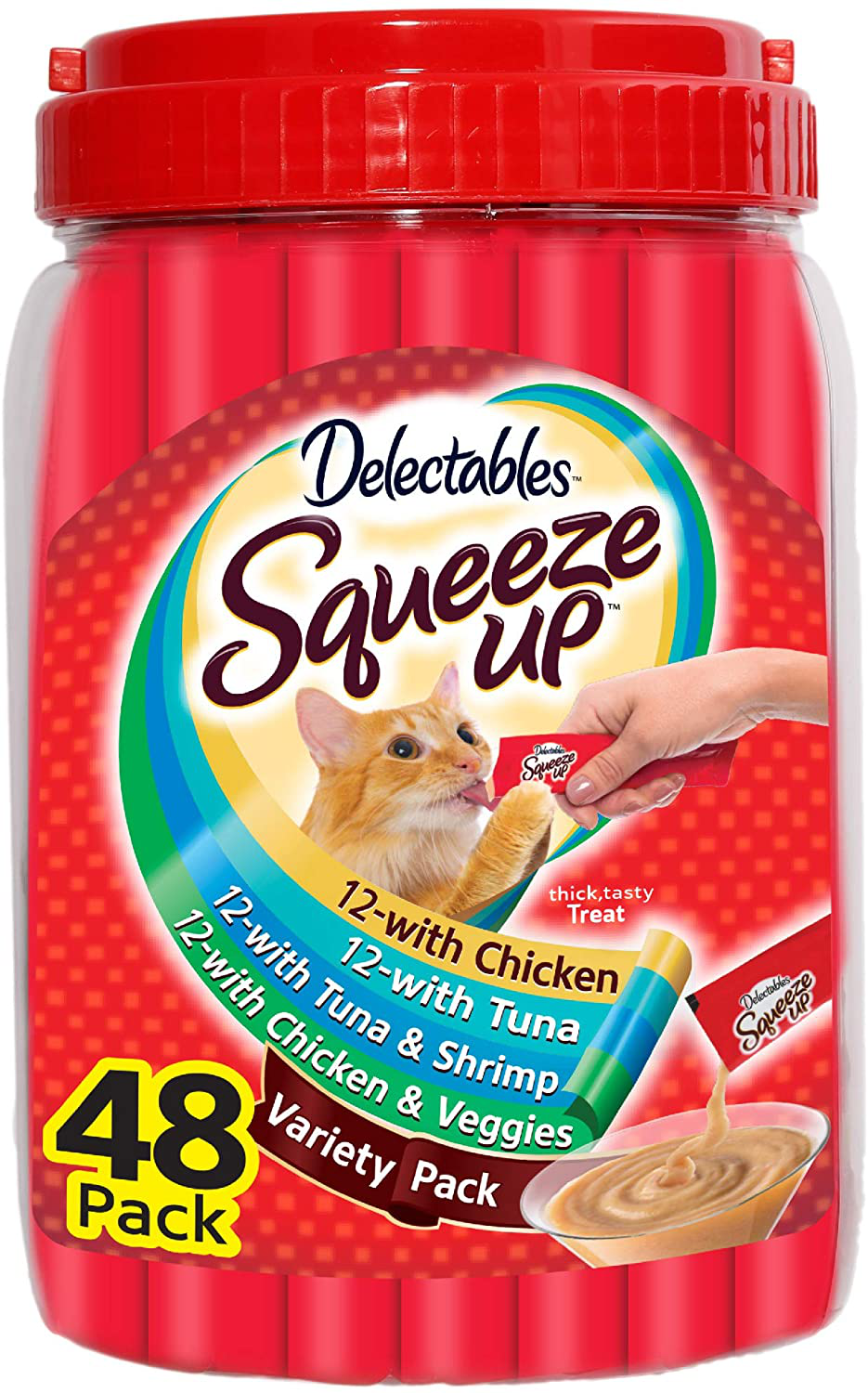 Hartz Delectables Squeeze up Interactive Lickable Wet Cat Treats for Adult & Senior Cats, Multiple Flavors Animals & Pet Supplies > Pet Supplies > Bird Supplies > Bird Treats Hartz   