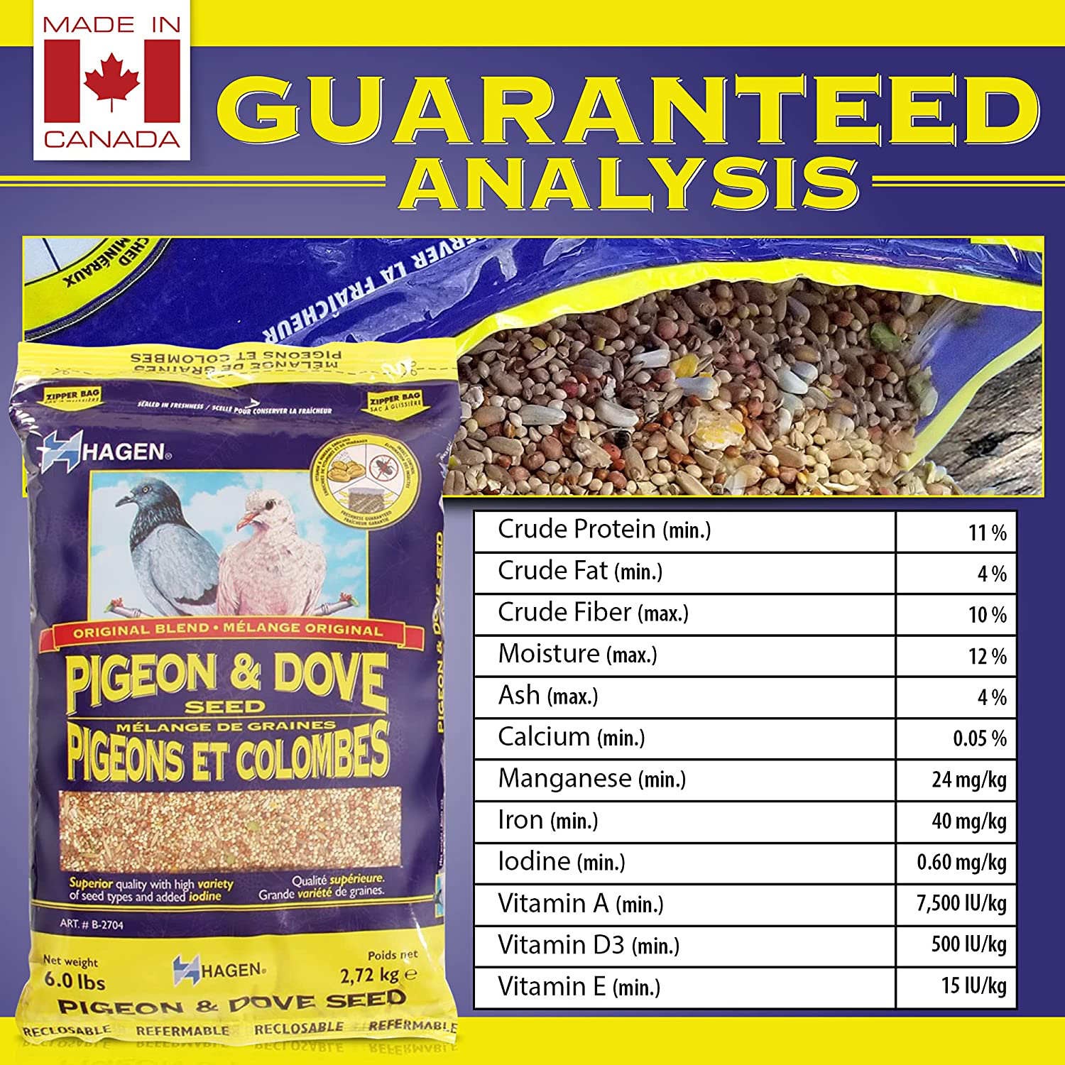 Hagen Pigeon & Dove Seed, Nutritionally Complete Bird Food Animals & Pet Supplies > Pet Supplies > Bird Supplies > Bird Food Hagen   