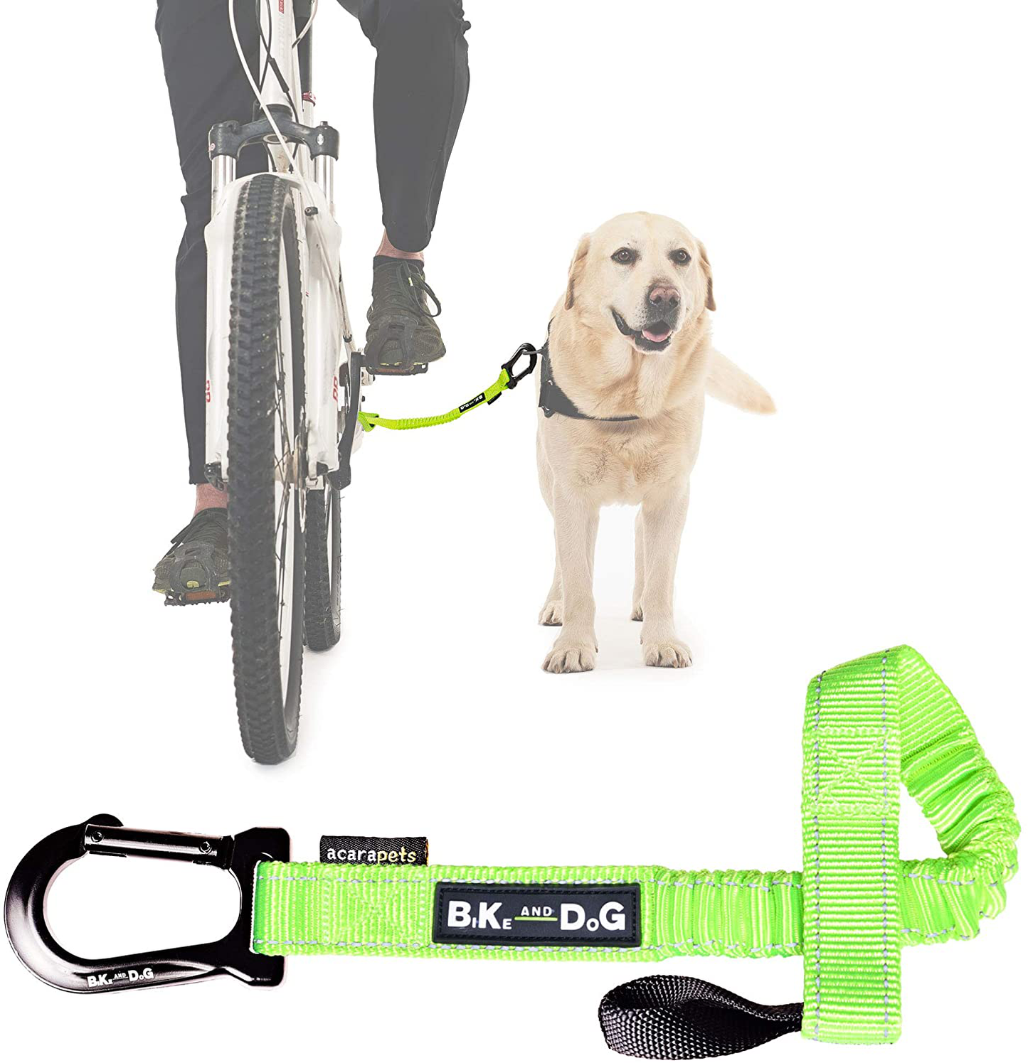 Dog Bike Leash, Hands Free Dog Leashes. Dog Bicycle Lead for Small, Medium and Large Dogs, Designed to Lead One or More Dogs with Maximum Safety, Easy Assembly without Tools. Patented Product. Animals & Pet Supplies > Pet Supplies > Dog Supplies > Dog Treadmills BIKE AND DOG Yellow fluorine  