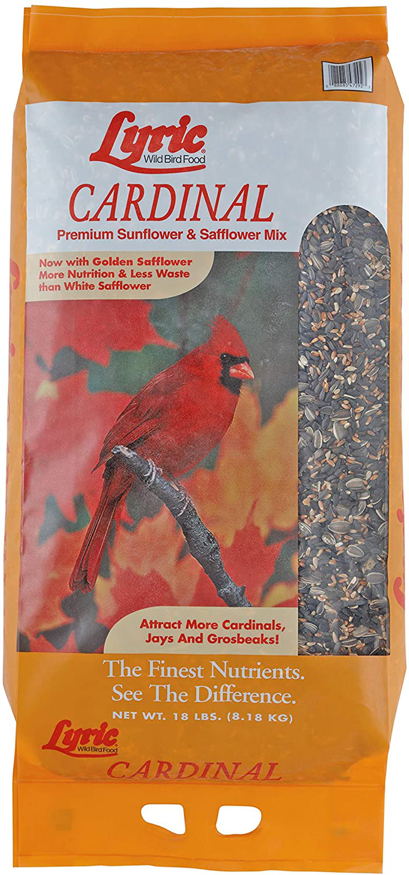 Lyric 2647467 Cardinal Premium Sunflower and Safflower Wild Bird Mix, 3.75 Lb, Dark Animals & Pet Supplies > Pet Supplies > Bird Supplies > Bird Food Lyric 18 lb.  