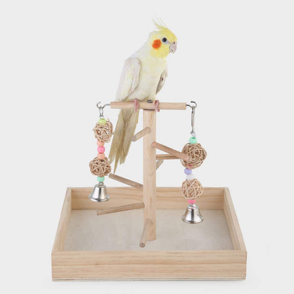 DAYOLY Parrots Playstand Bird Playground Wooden Perches Bird Claw Play Stand Gym Playpen Ladder for Parakeet Cockatoo Cockatiel Canaries Cage Accessories Training Toy Animals & Pet Supplies > Pet Supplies > Bird Supplies > Bird Gyms & Playstands DAYOLY   