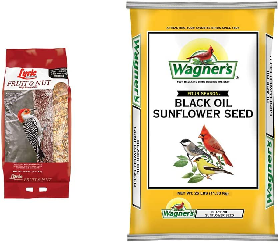 Lyric 2647417 Fruit & Nut High Energy Wild Bird Food, 20 Lb Animals & Pet Supplies > Pet Supplies > Bird Supplies > Bird Food Lyric Food + Sunflower Wild Bird Food 20 lb 