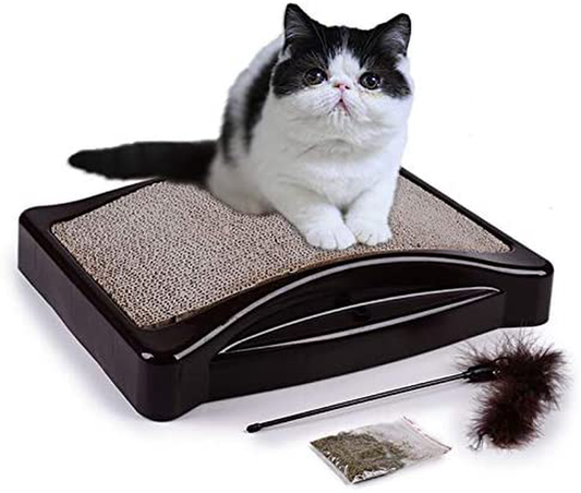 AIDENCOX Cat Scratcher Cardboard,Cat Wide Scratching Post,Cat Scratcher Toys and Resting Lounge Bed Animals & Pet Supplies > Pet Supplies > Cat Supplies > Cat Furniture AIDENCOX Black  