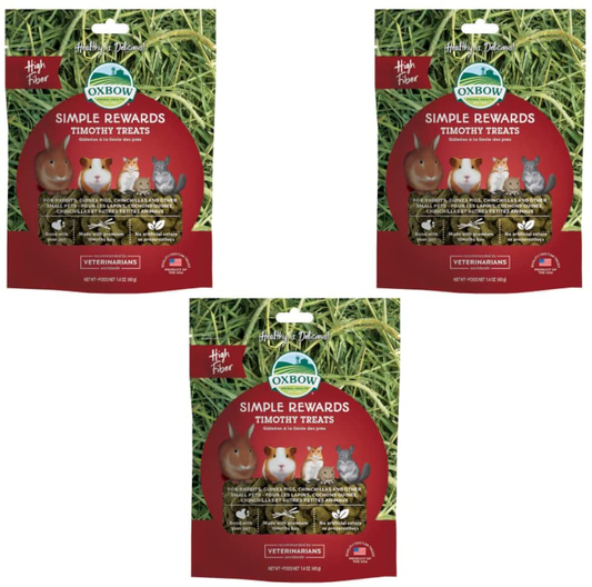 Oxbow (3 Pack) Simple Rewards Treats - Small Animals Timothy 1.4 Oz Animals & Pet Supplies > Pet Supplies > Small Animal Supplies > Small Animal Treats Oxbow   