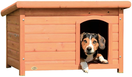 TRIXIE Natura Flat Roof Dog House, 33.25" L X 22.75" W X 23.5" H, Medium, Natural Wood Animals & Pet Supplies > Pet Supplies > Dog Supplies > Dog Houses TRIXIE   