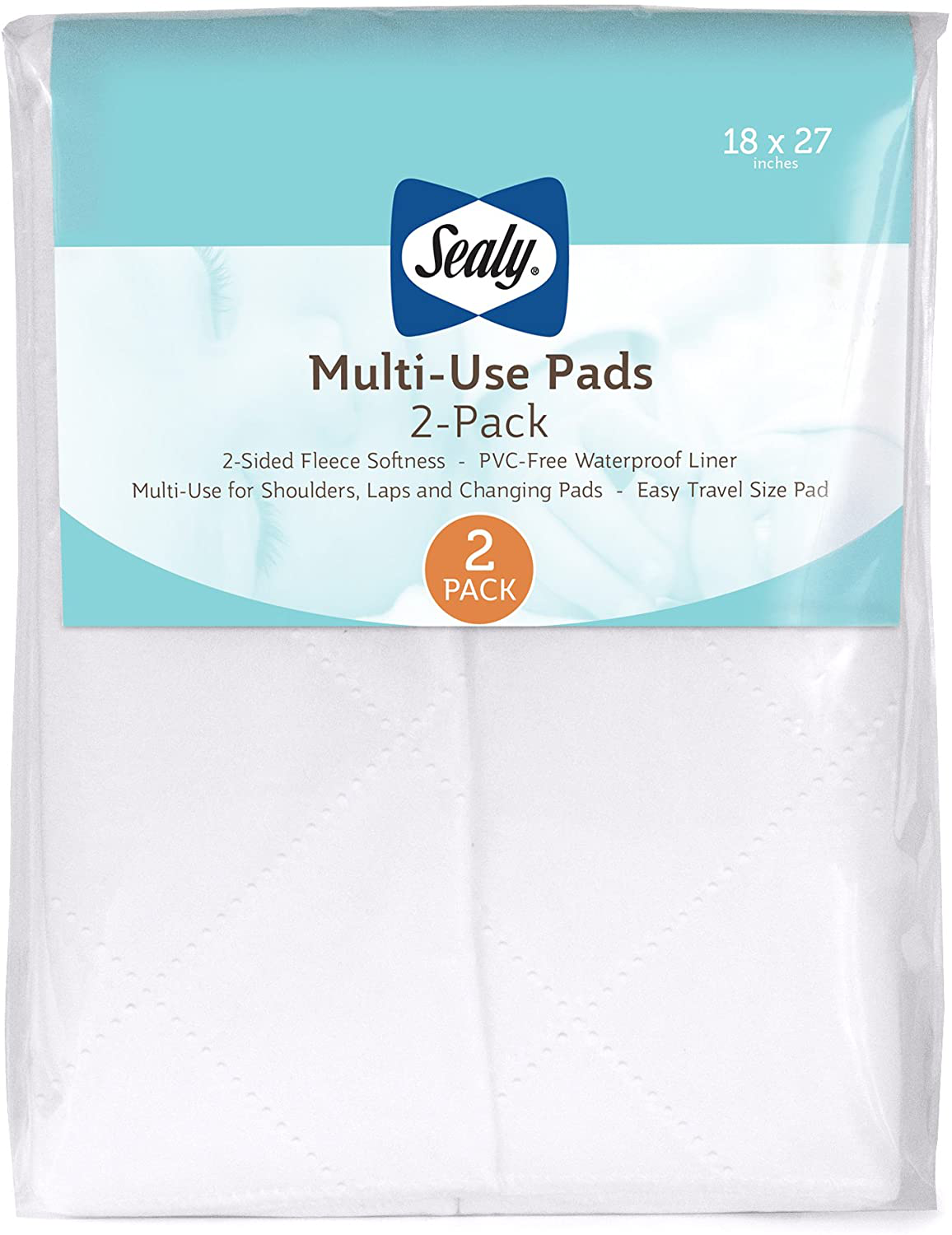 Sealy Baby - Multi-Use Waterproof Fleece Liner Pads 2-PACK - White