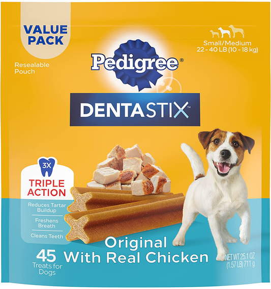 Pedigree DENTASTIX Treats for Small/Medium Dogs, 15-40 Lbs. Animals & Pet Supplies > Pet Supplies > Dog Supplies > Dog Treats Pedigree Chicken 45 Treats 