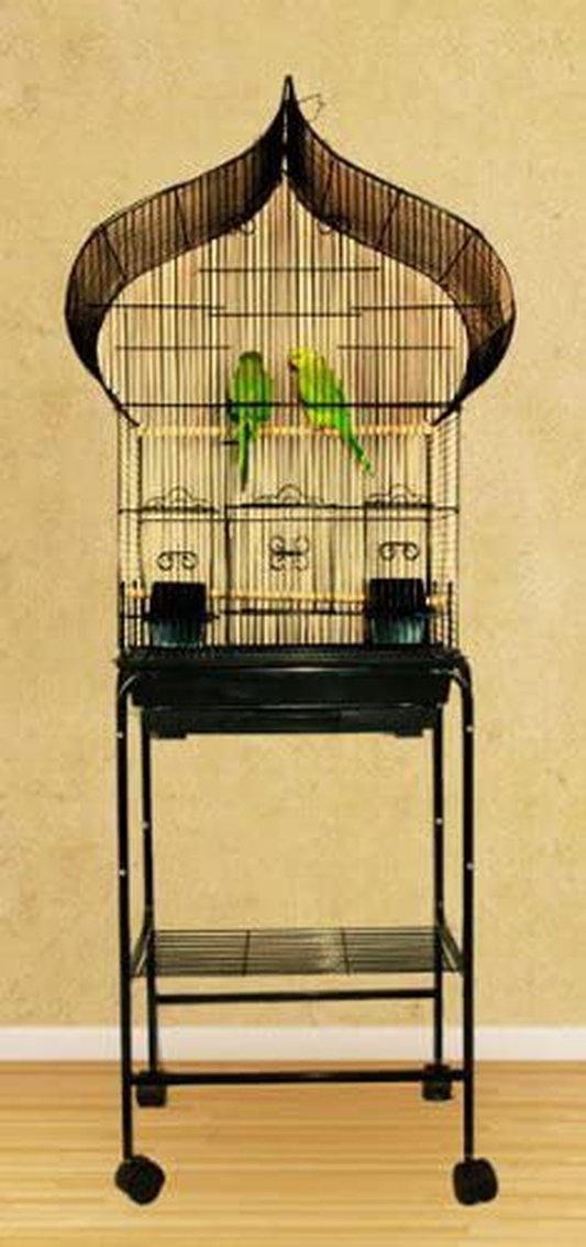 Mcage 3 Color, New Oriental Top Canary Parakeet Cockatiel Lovebird Finch Bird Cage with Stand - 18" W X 14" D X 62" H