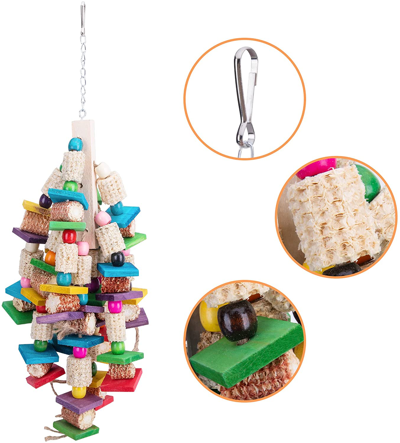 Deloky Large Bird Block Knots Tearing Toy -19 Inch Natural Wood Corn Cob Parrot Chewing Toy Suggested for Macaws Cokatoos,African Grey and a Variety of Amazon Parrots.(Large Size) Animals & Pet Supplies > Pet Supplies > Bird Supplies > Bird Toys Deloky   