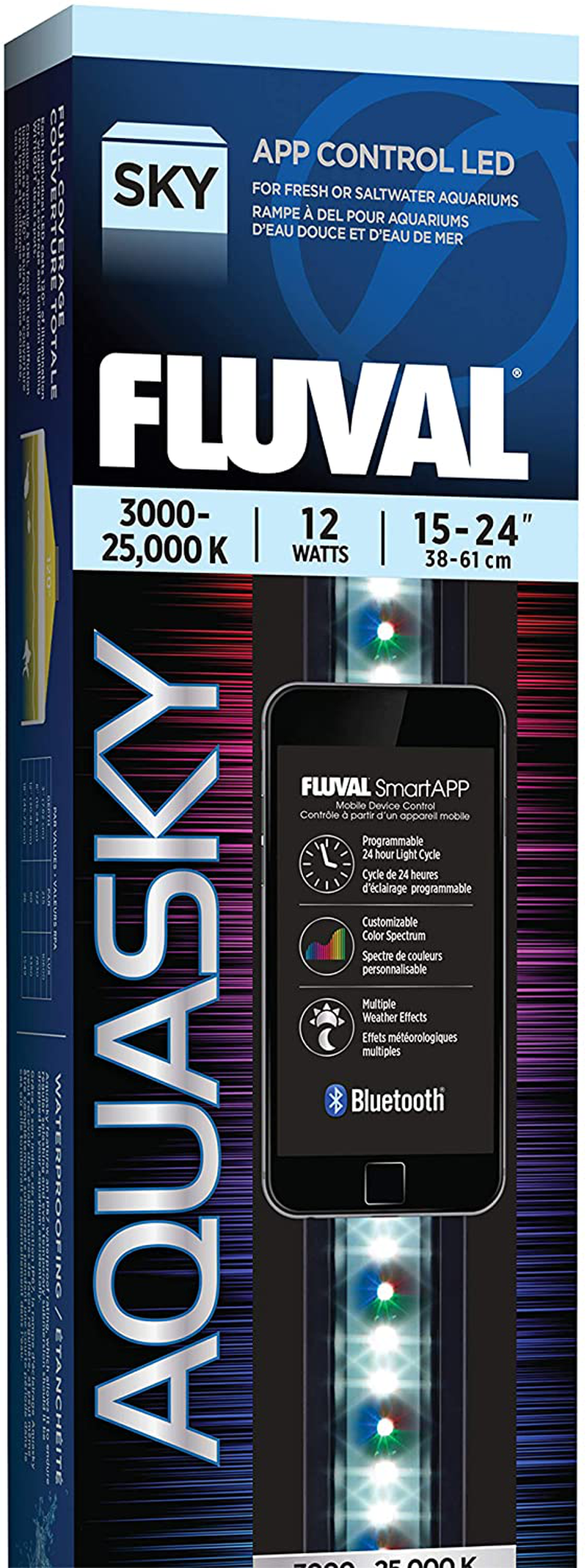 Fluval Aquasky 2.0 LED Aquarium Lighting, 35 Watts, 48-60 Inches Animals & Pet Supplies > Pet Supplies > Fish Supplies > Aquarium Lighting Fluval 12 Watts  