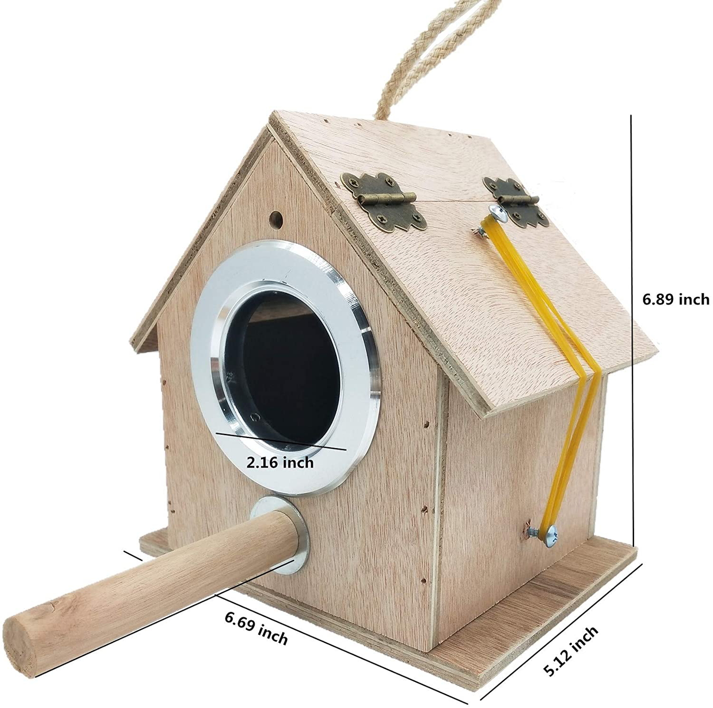 Alfyng Parakeet Nest Warm Box, Bird Breeding Box, Parrot Wood House Nesting Box, Parrotlets Budgie Mating Box, Aviary Cage Box for Lovebirds, Cockatiel, with Birds Stand Perch Animals & Pet Supplies > Pet Supplies > Bird Supplies > Bird Cages & Stands alfyng   