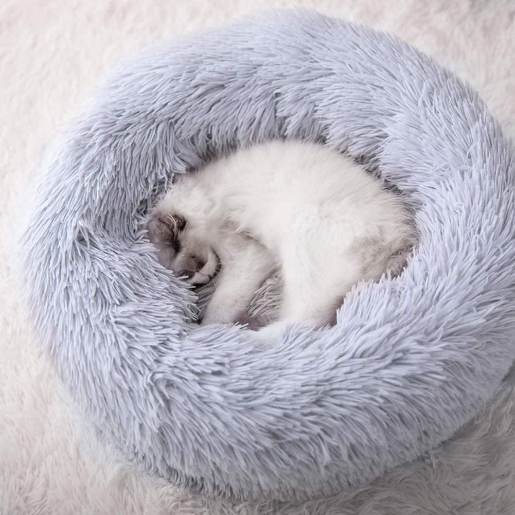 Cat Beds for Indoor Cats,Nisrada round Donut Washable Cat Bed,Fluffy Calming Self Warming Soft Donut Cuddler Cushion Pet Bed for Small Dogs Kittens,Non-Slip Animals & Pet Supplies > Pet Supplies > Cat Supplies > Cat Furniture Nisrada   