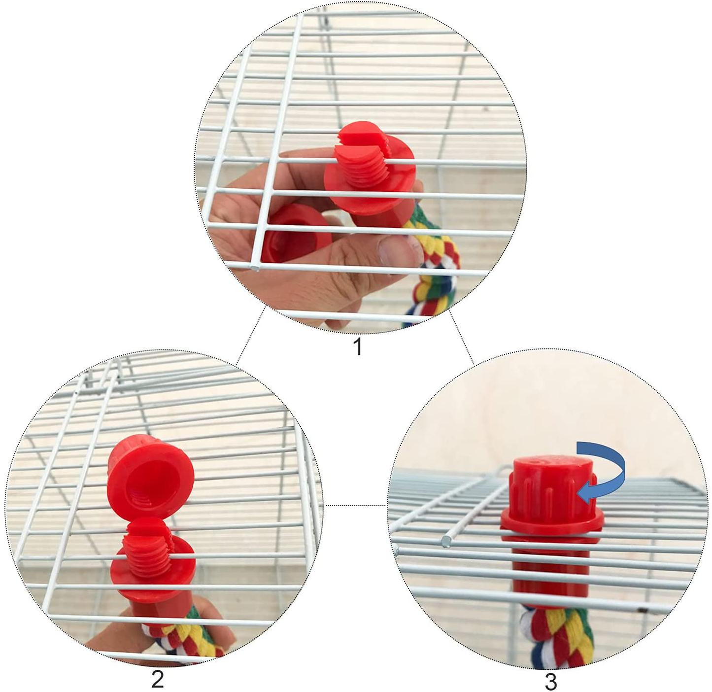 Bird Rope Perch Comfy Cotton Spiral Bungee Swing Climbing Standing Ladder for Bird Cage Parrot Toy Free Bending Animals & Pet Supplies > Pet Supplies > Bird Supplies > Bird Ladders & Perches iLeson   