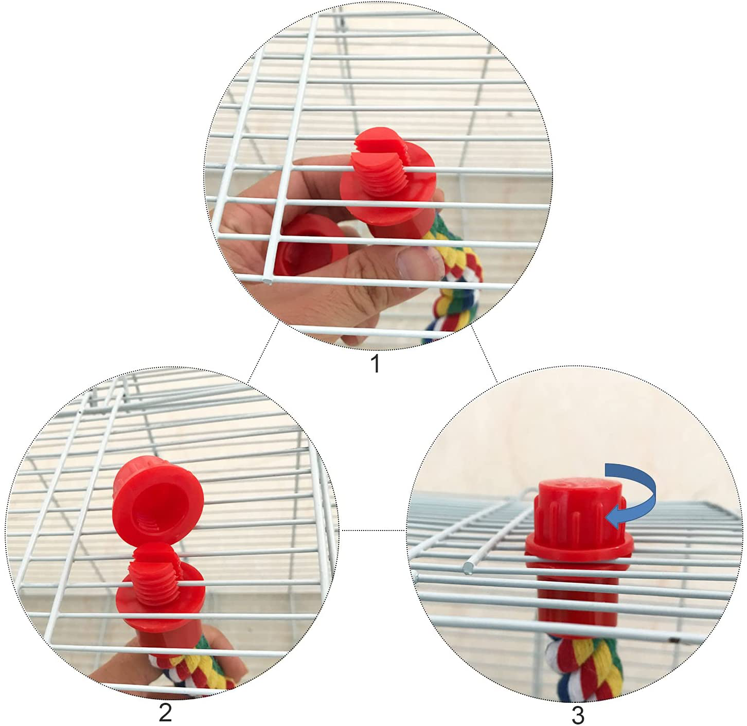 Bird Rope Perch Comfy Cotton Spiral Bungee Swing Climbing Standing Ladder for Bird Cage Parrot Toy Free Bending Animals & Pet Supplies > Pet Supplies > Bird Supplies > Bird Ladders & Perches iLeson   