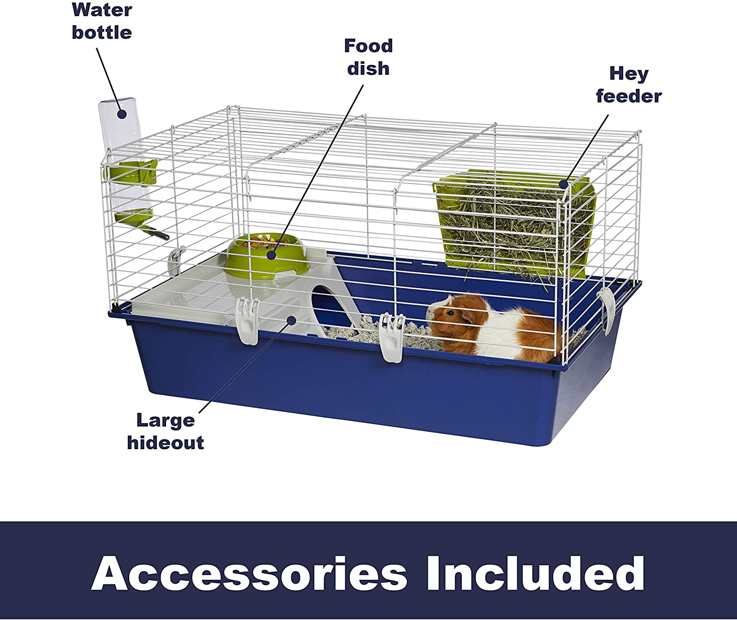 Midwest Homes for Pets Critterville Cleo Guinea Pig Cage | Includes All Accessories, Blue, Large (171CL) Animals & Pet Supplies > Pet Supplies > Small Animal Supplies > Small Animal Habitat Accessories MidWest Homes for Pets   